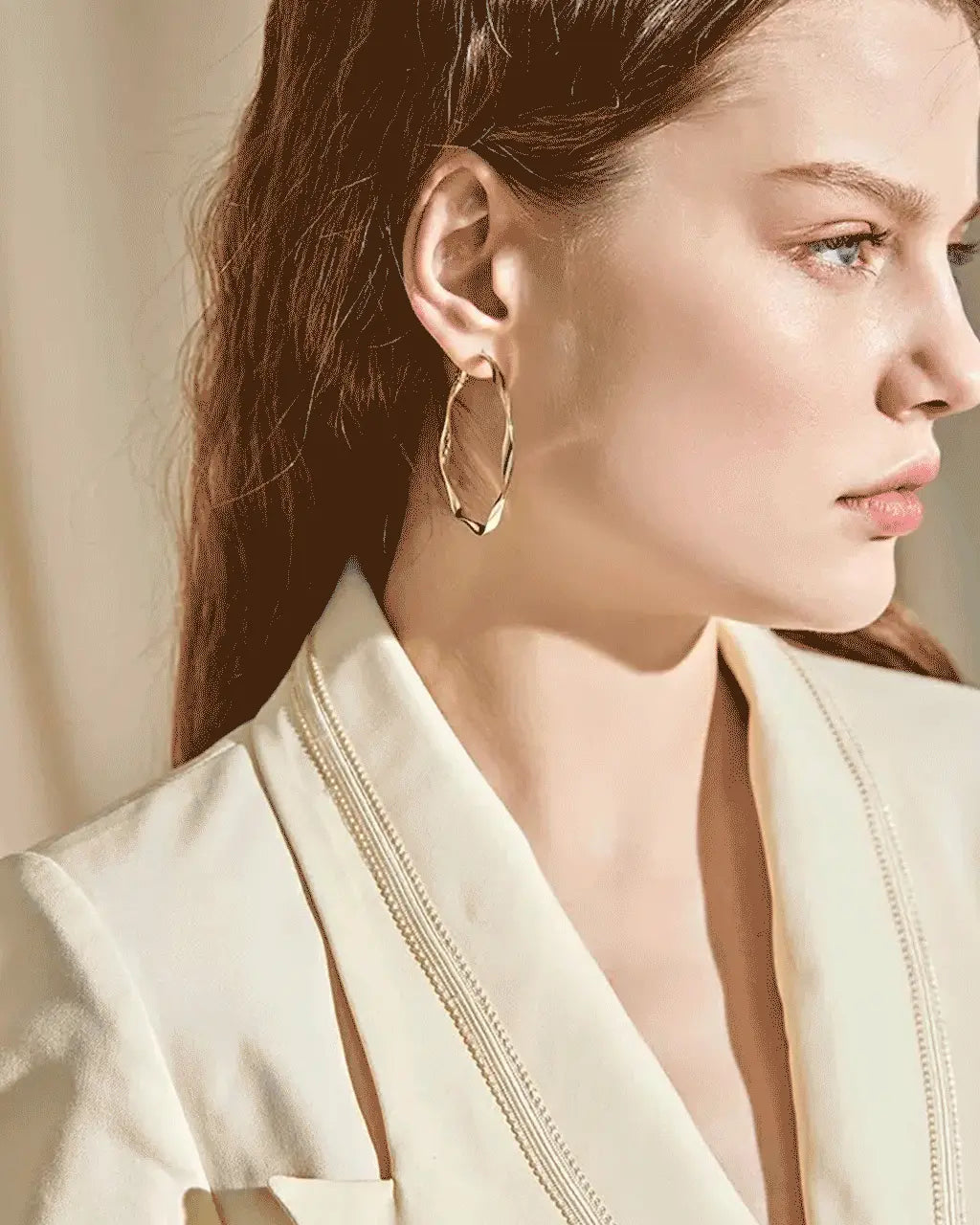 Golden Aura - Twisted Hoop Earrings Amora