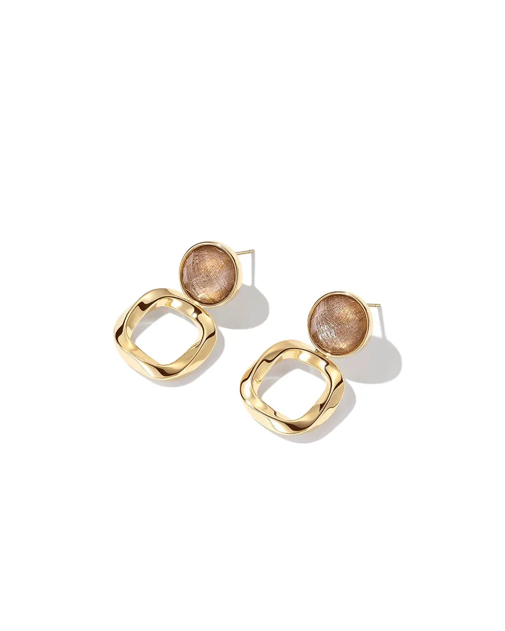 Golden Harmony - Sculptural 18k Gold Earrings Amora