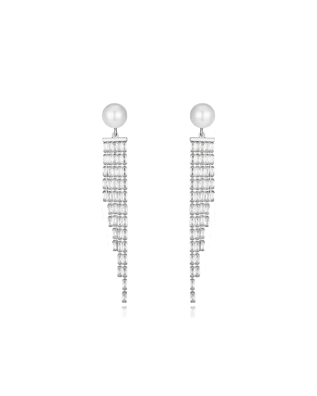Celestial Trail - Crystal & Pearl Shooting Star Earrings Amora