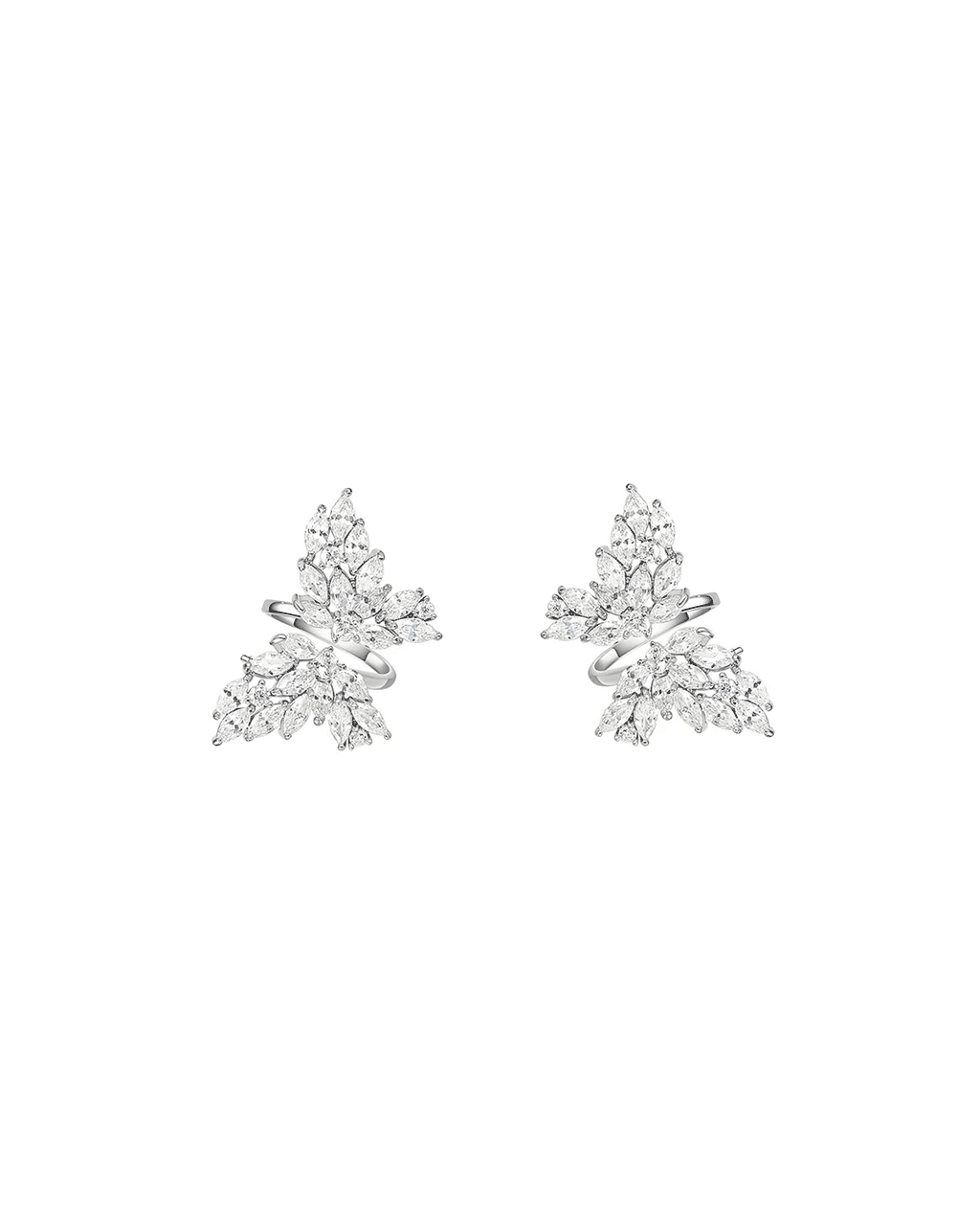 Butterfly Kiss - Diamond & White Gold Earrings Amora