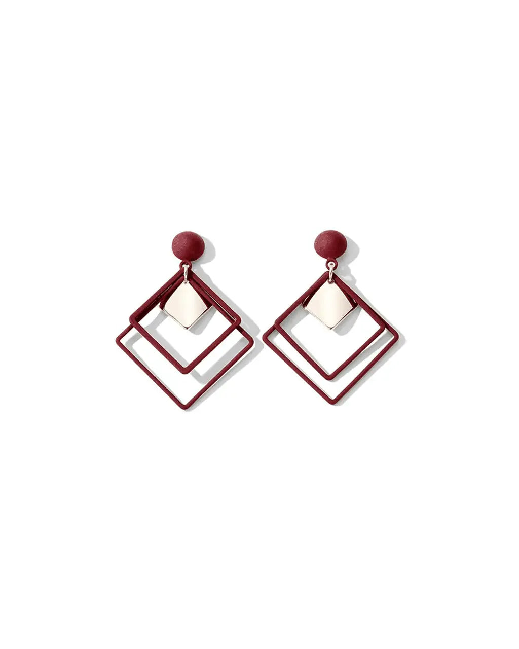 Wheel of Destiny - Geometric Red & Ivory Earrings Amora